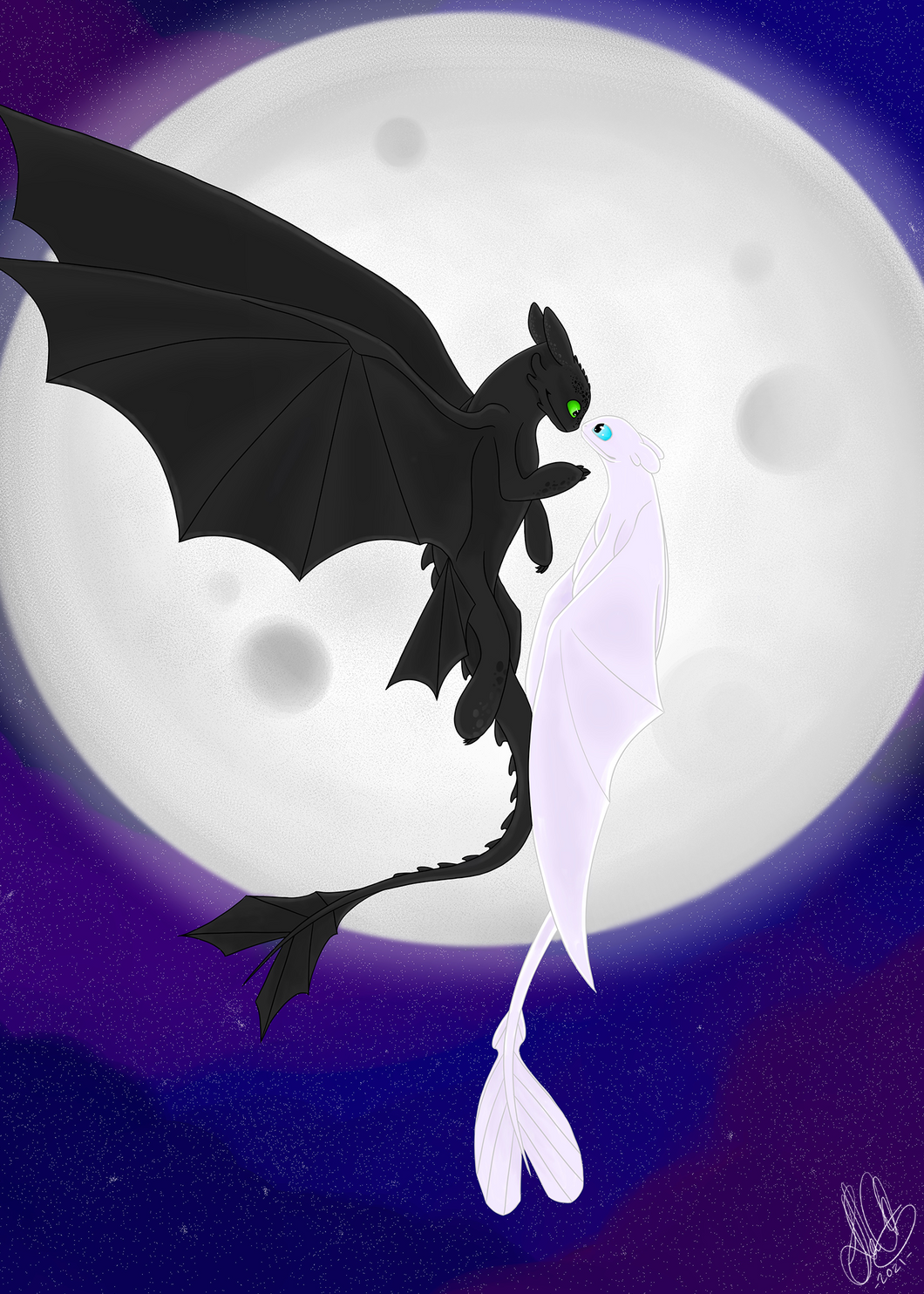 5x7 Toothless and Lightfury