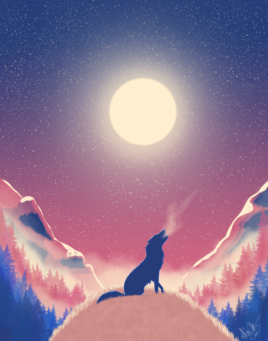 11x14 Moonlit Howl