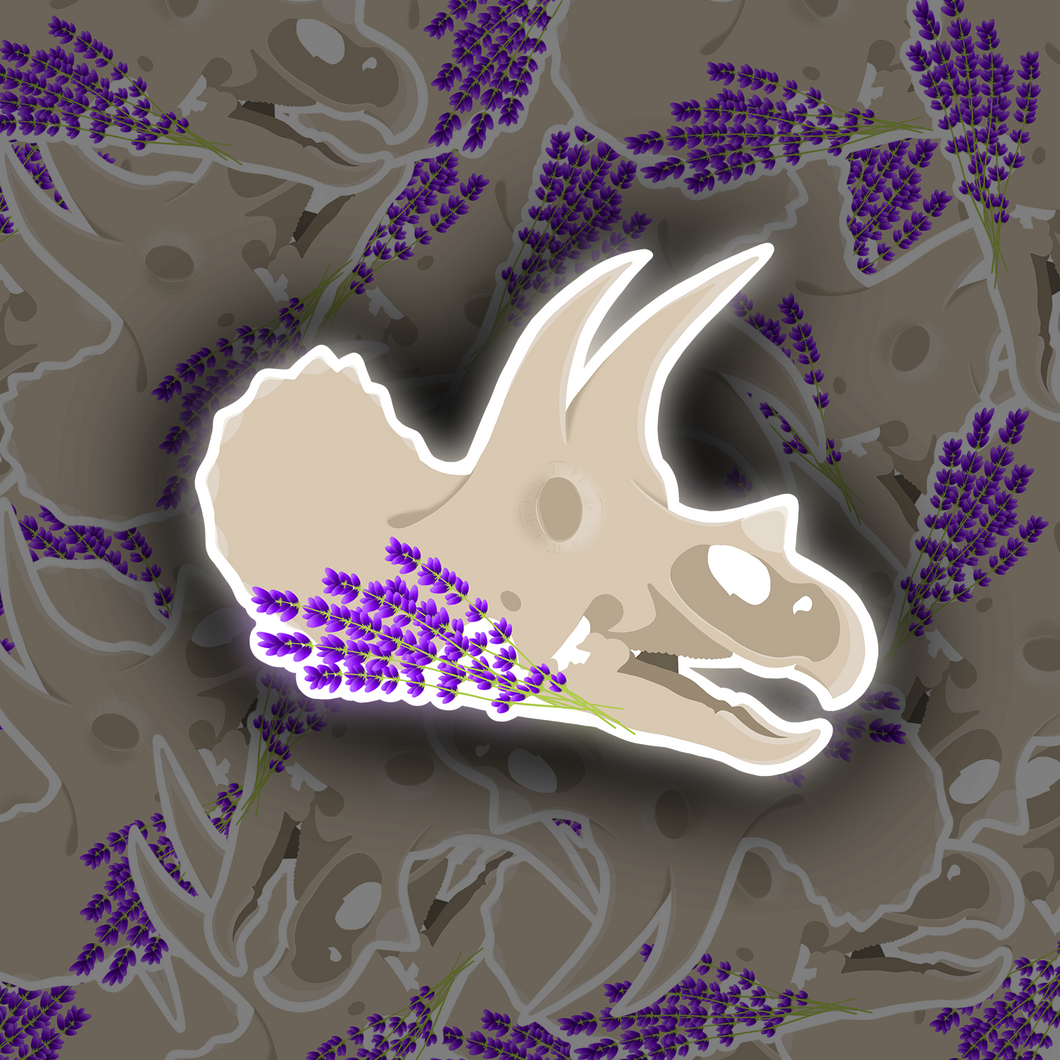 Lavender Triceratops Sticker
